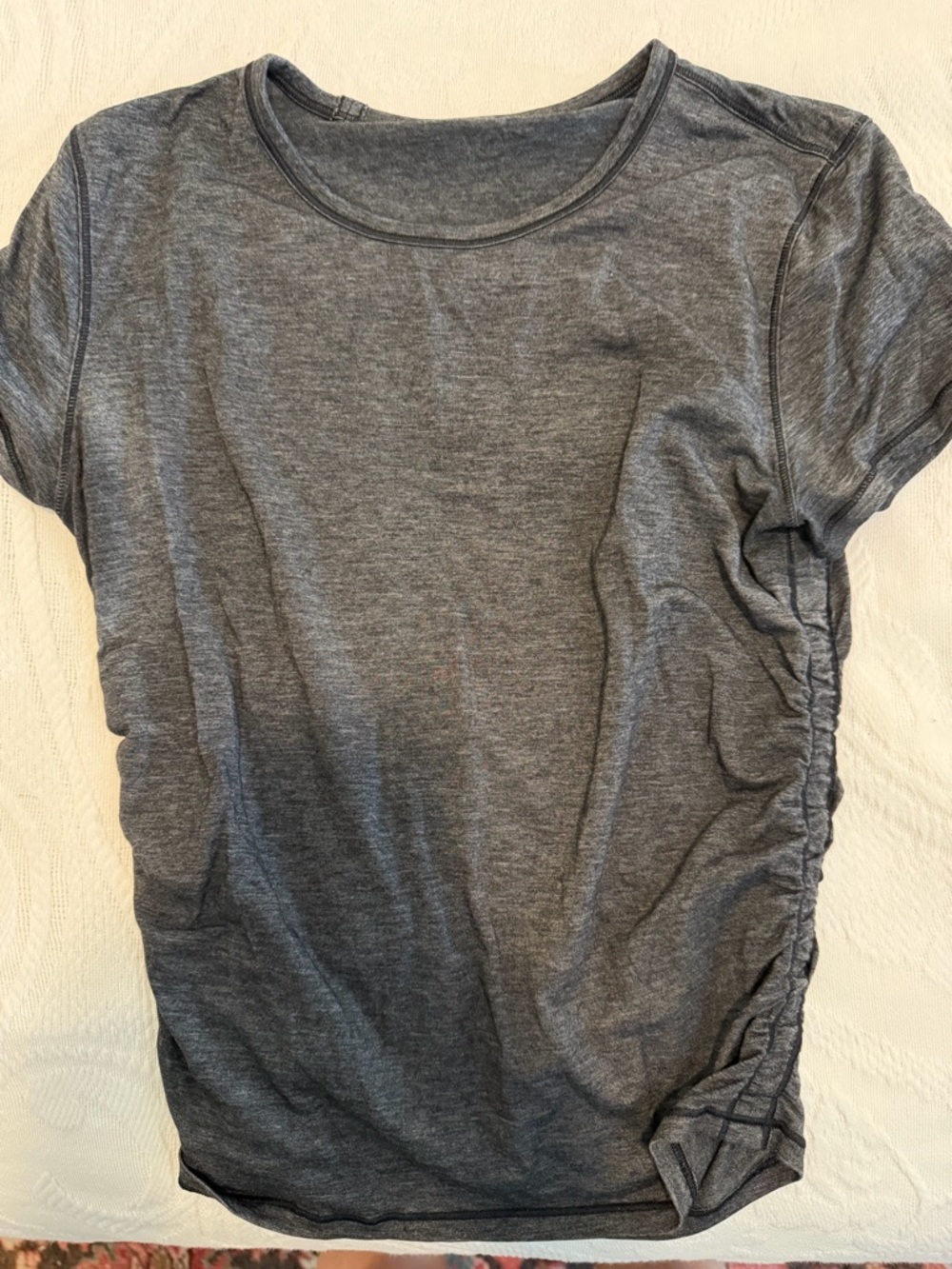lululemon athletica Gray Short Sleeve Cropped Tee